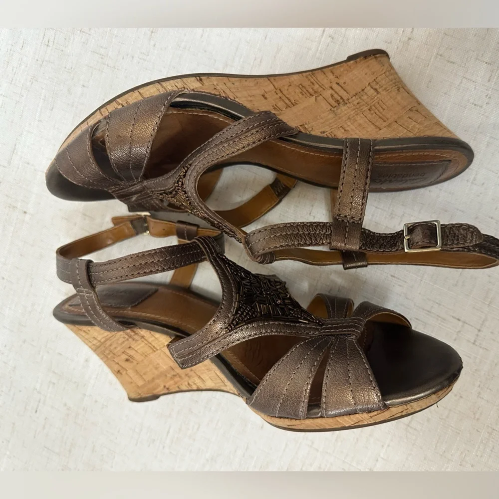 Clarks Brown Sandals Strappy Medium Heel 🌴☀️ - Picture 6 of 10